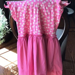 Hanna andersson girls 12 pink dress with daisy design top